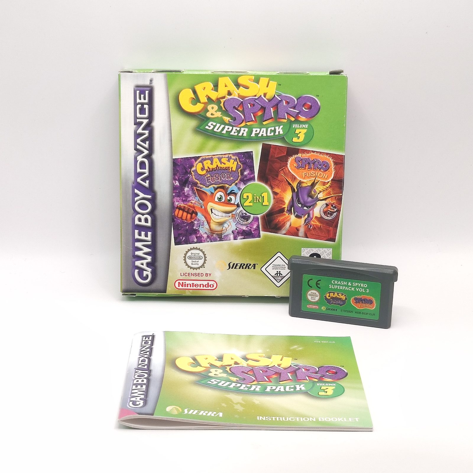 Crash & Spyro Super Pack Vol 3 Game Boy Advance GBA CIB PAL ITA